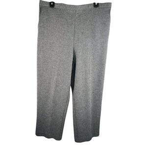 Alfred Dunner Sz 16 Short Gray Herringbone Polyester Elastic Waist Pull on Pants